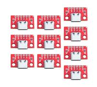 Fcnjsao 10Pcs Type C Female Test Board USB3.1 16P To 2.54 High Current Power Adapters Board Module Data Transfer For Engineers Debugging