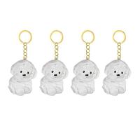 Fcnjsao 2/3/4/5/10Pcs Pet Memorial Keychain With Clear Furs Collector For Grieving Cats Dog Owners Keepsakes Charm Miniature Pet Memorial Keyring