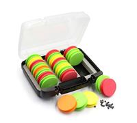Fcnjsao 24Pcs Round Fishing Line Foam Spools Fishing Line Storage Holder With Storage Box Fishing Winding Board Easy To Use Fishing Line Storage Holder With Storage Box
