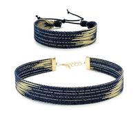 Fcnjsao 2Pcs Handwoven Minimalist Denims Handchain With Star Pendant Versatile Jewelry Ornament For All Occasions Handcrafted Ornament