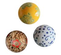 Fcnjsao 3PCS Ceramic Floating Ball Aquariums Ornament Home Decors For Coffee Table Water Garden Pottery Art Pattern Assorted HandPainted Floating Decorative Ball