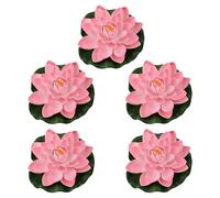 Fcnjsao 5Pcs 17cm Realistic Artificial Floating Flower With Leaf Artificial Pond Plant Ornament For Garden Decoration Floating Flower Wedding Party Decoration