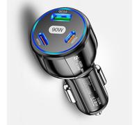 Fcnjsao 90W Super Fast USB C Car Charging Two PD30W Quick Chaing 3 Port Charging Station For Laptops Tablets