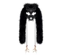 Fcnjsao Animal Halloween Faux Furs Vikinges Foxes Werewolfs Costume Cosplay Accessory Furry Wolf Masque Themed Party Furry Animal Wolf