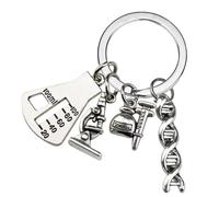 Fcnjsao Chemistry Molecule Bag Pendant Alloy Keychain Molecular Structure Key Rings for Science Lovers and Key Management