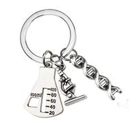 Fcnjsao Chemistry Molecule Bag Pendant Alloy Keychain Molecular Structure Key Rings for Science Lovers and Key Management