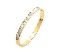 Fcnjsao Contemporary Three Stone Alloy White Mother Of Pearls Detail Fashion Jewelry Accessory For Daily Casual Use Minimalist Jewelry For Women