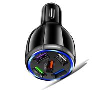 Fcnjsao Fast Speed Charging Car Adapter 5xUSB Port Charging Head Vehicles Socket Adapter For Mobile Phones Tablets