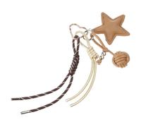 Fcnjsao Handmade Brown Khaki Leather Star Bag Ornament Unique Purse Decoration Adds A Touch of Elegances to Everyday Outfits