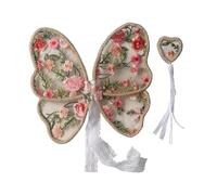 Fcnjsao Kids Angelic Lace Wing Costume With Embroidery Detail Lovely Baby Butterfly For Photoshoots And Birthday Parties Children's Embroidered Lace Angel
