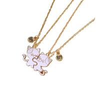 Fcnjsao Pack Of 2 Cats Pendant Necklaces Alloy Chain Necklace Unique Necklace Charm Necklaces Alloy Texture Present For Partners