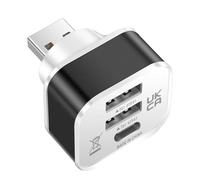 Fcnjsao Portable Car USB Charging Extender 3 Port Extended Splitter Multipurpose Connector Replacement For Phones Tablets Splitter Charging