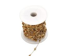 Fcnjsao Sparkling 1M Gold Stainless Steel Bead Chain Jewelry Making Chain Craft Chain Supplies Suitable for Necklace Creation
