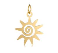 Fcnjsao Stainless Steel Gold Silver Plated Sun Charm Pendants For Women Earrings Keychain Necklace Pendant Making Jewelry