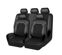 FCNNYBF 9 pcs Car Seat Cover for Alfa Romeo Junior 2024 2025, Leather Full Surround Car Seat Cushion Protectors Waterproof Car Interior Accessories,Black