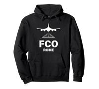FCO Airport Rome, Italy Airplane Landing on Runway Pullover Hoodie