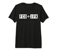 FCO JFK Flight Route Rome to New York Air Codes Premium T-Shirt