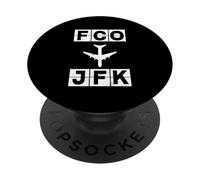 FCO to JFK Airplane Route Rome New York PopSockets Adhesive PopGrip