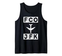 FCO to JFK Airplane Route Rome New York Tank Top