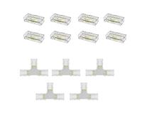 FCOB COB LED Strip Light Connectors 2Pin 8mm Gapless Connectors, T Shape Angle Connectors Connecto for Single Color LED Strip Lights
