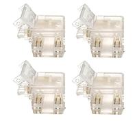 FCOB RGB Transparent Gapless L-Shaped Connector Kit 4 Piece L-Shaped 4-Pin 10 mm Clear Connector Suitable for Solderless and Terminal Extension Connections