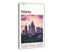 FCOJE Introduction to American Cities,Georgia, Atlanta Tourism (3) Art Wall Decoration Poster Family Bar Restaurant Garage Cafe Art Sign Gift Frame 16x24inc
