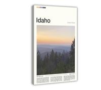 FCOJE Introduction to American Cities, Idaho Tourism Canvas Art Poster And Wall Art Picture Print Modern Family Bedroom Decor Frame 16x24inch