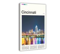 FCOJE Introduction to American Cities, Ohio, Cincinnati Travel (1) Art Wall Decoration Poster Family Bar Restaurant Garage Cafe Art Sign Gift Frame 24x36inc