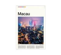 FCOJE Introduction to Asian International Cities, China, Macau Travel Canvas Art Poster And Wall Art Picture Print Modern Family Bedroom Decor Unframe 16x24