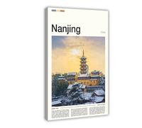 FCOJE Introduction to Asian International Cities, China, Nanjing Travel (2) Poster Bedroom Canvas Decor Sports Landscape Office Room Decor Gift Frame 16x24i