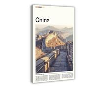 FCOJE Introduction to Asian International Cities, China Tourism (5) Art Wall Decoration Poster Family Bar Restaurant Garage Cafe Art Sign Gift Frame 12x18in