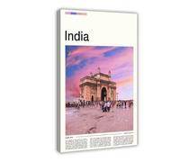 FCOJE Introduction to Asian International Cities, India Tourism Poster for Room Aesthetics Canvas Wall Art Poster And Print Frame 12x18inch