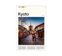 FCOJE Introduction to Asian International Cities, Japan, Kyoto Travel Canvas Art Poster And Wall Art Picture Print Modern Family Bedroom Decor Unframe 12x18