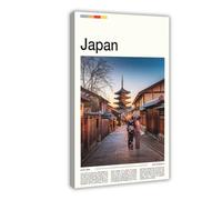 FCOJE Introduction to Asian International Cities, Japan Tourism Poster Print for Teen Boys Room Canvas Wall Art Canvas Painting Print Frame 16x24inch