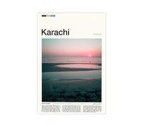 FCOJE Introduction to Asian International Cities, Karachi Tourism Poster for Room Aesthetics Canvas Wall Art Poster And Print Unframe 12x18inch