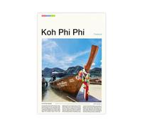 FCOJE Introduction to Asian International Cities, Koh Phangan Tourism (5) Poster Print for Teen Boys Room Canvas Wall Art Canvas Painting Print Unframe 24x3