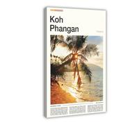 FCOJE Introduction to Asian International Cities, Koh Phangan Tourism Canvas Posters Wall Art Bedroom Office Room Decor Gift Frame 24x36inch