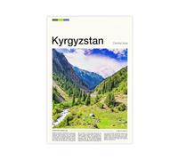 FCOJE Introduction to Asian International Cities, Kyrgyzstan, Kyrgyzstan Tourism Poster Print for Teen Boys Room Canvas Wall Art Canvas Painting Print Unfra