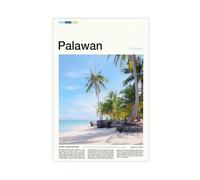 FCOJE Introduction to Asian International Cities, Philippines, Palawan Travel Canvas Art Poster And Wall Art Picture Print Modern Family Bedroom Decor Unfra