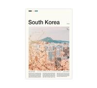 FCOJE Introduction to Asian International Cities, South Korea Travel Canvas Art Poster And Wall Art Picture Print Modern Family Bedroom Decor Unframe 16x24i