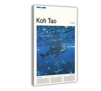 FCOJE Introduction to Asian International Cities, Travel to Koh Tao, Thailand (2) Poster Bedroom Canvas Decor Sports Landscape Office Room Decor Gift Frame