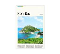 FCOJE Introduction to Asian International Cities, Travel to Koh Tao, Thailand (3) Poster Bedroom Canvas Decor Sports Landscape Office Room Decor Gift Unfram