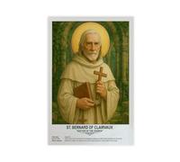 FCOJE St. Bernard of Clairvaux,religious_beliefs Poster Bedroom Canvas Decor Sports Landscape Office Room Decor Gift Unframe 12x18inch