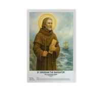 FCOJE St. Brendan The Navigator,religious_beliefs Poster Bedroom Canvas Decor Sports Landscape Office Room Decor Gift Unframe 16x24inch