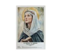 FCOJE St. Bridget of Sweden,religious_beliefs Canvas Posters Wall Art Bedroom Office Room Decor Gift Unframe 12x18inch