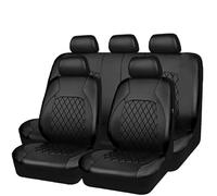 FCOLTIFQ Car Seat Cover Sets For Honda CRV 2001-2006, 9 Pieces Leather Seat Cushion Protectors NonSlip Waterproof Breathable Front Rear Seat Covers Interior Accessorie,A/Black