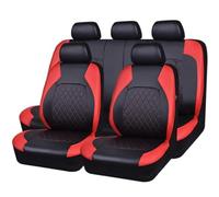 FCOLTIFQ Car Seat Cover Sets For Honda CRV 2001-2006, 9 Pieces Leather Seat Cushion Protectors NonSlip Waterproof Breathable Front Rear Seat Covers Interior Accessorie, D/Red