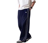 FCOOLYEET Men's Y2k Sweatpants Baggy Track Pants Streetwear Joggers Wide Leg Parachute Pants, Blue, X-Large