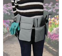 FCOUIID Gardening Tool Belt Bag - Waterproof Canvas Waist Tool Apron Organizer Hanging Pouch with 4 Pockets, Gray