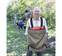 FCOUIID Harvest Apple Picking Bag - Waterproof 600D Fruit Storage Apron Pouch for Outdoor Orchard, Farm, Garden, Heavy Duty, Green